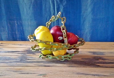 Portafrutta moderno a maglie di catena